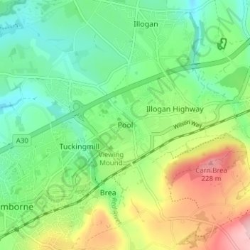 Pool地形图、海拔、地势