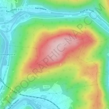 Franc Bois地形图、海拔、地势