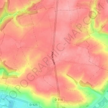 Haute Visée地形图、海拔、地势