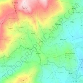 Costa地形图、海拔、地势