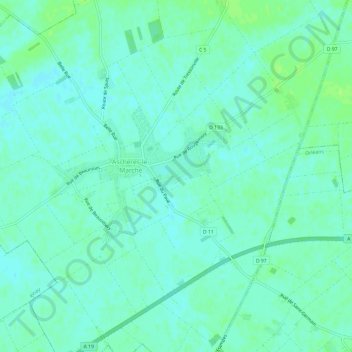 La Rue des Champs地形图、海拔、地势