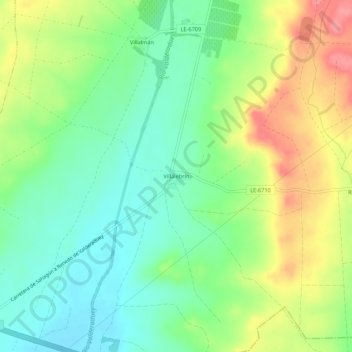 Villalebrín地形图、海拔、地势