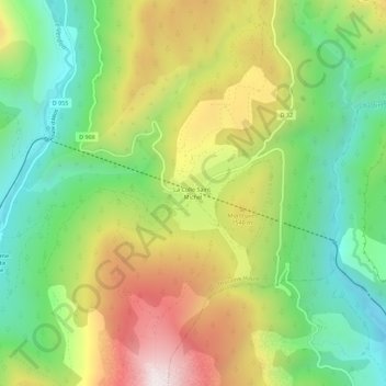 La Colle Saint-Michel地形图、海拔、地势