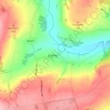 Darley地形图、海拔、地势