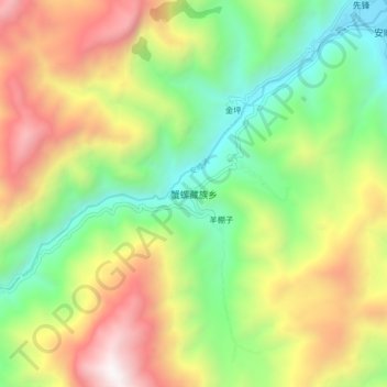 蟹螺藏族乡地形图、海拔、地势