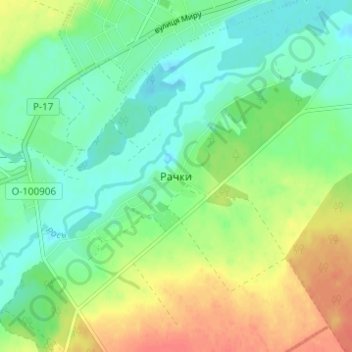 Рачки地形图、海拔、地势