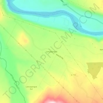 Loncopangue地形图、海拔、地势