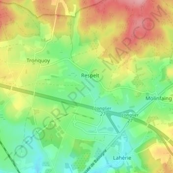 Les Huzes地形图、海拔、地势