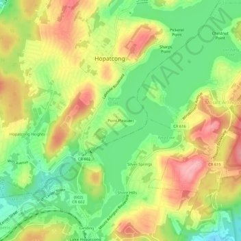 Point Pleasant地形图、海拔、地势