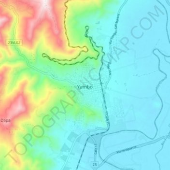 Yumbo地形图、海拔、地势