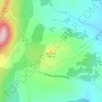 El Morro地形图、海拔、地势