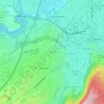 Le Carillon地形图、海拔、地势
