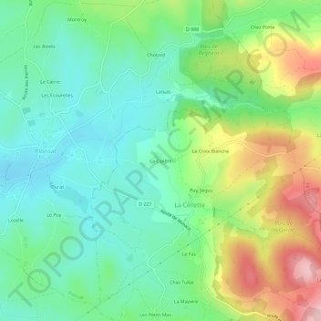 La Cipière地形图、海拔、地势