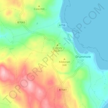 Kirkmaiden地形图、海拔、地势