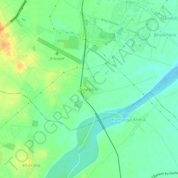 Naugaon地形图、海拔、地势