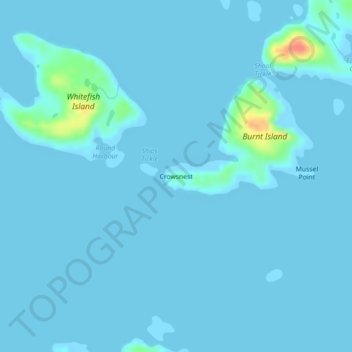Crowsnest地形图、海拔、地势