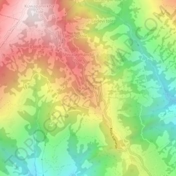 KAGATEY地形图、海拔、地势