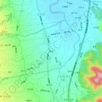 客庄地形图、海拔、地势