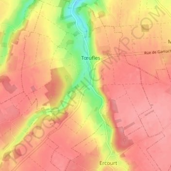 Rogeant地形图、海拔、地势