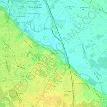 La Source地形图、海拔、地势