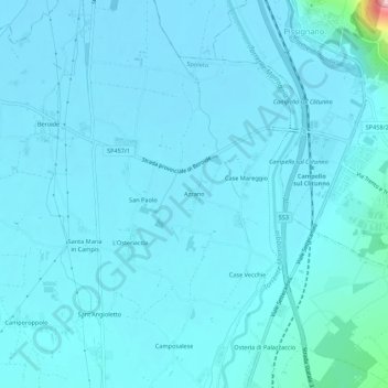 Azzano地形图、海拔、地势