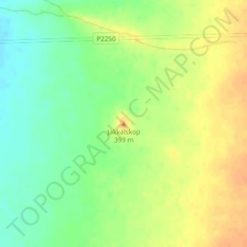 Jakkalskop地形图、海拔、地势