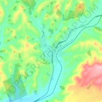 Hunterville地形图、海拔、地势