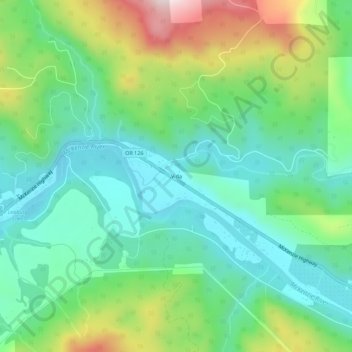 Vida地形图、海拔、地势