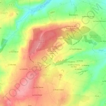 La Motte地形图、海拔、地势