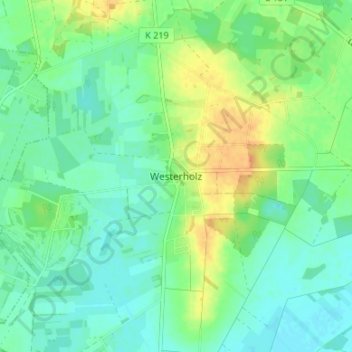 Westerholz地形图、海拔、地势