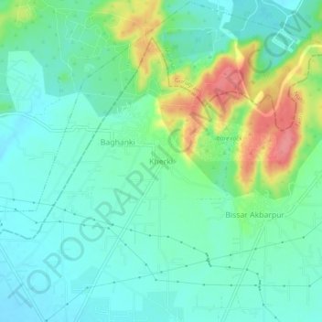 Kherki地形图、海拔、地势