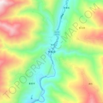 甲英镇地形图、海拔、地势