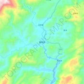 寨英镇地形图、海拔、地势