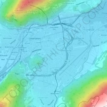 Matten地形图、海拔、地势