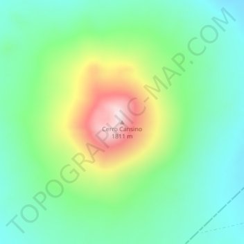 Cerro Cansino地形图、海拔、地势