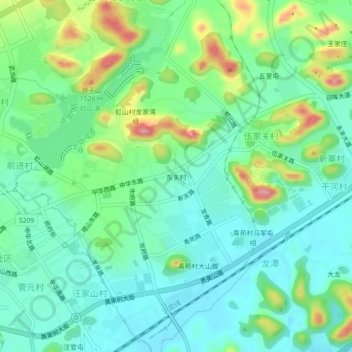 东关村地形图、海拔、地势
