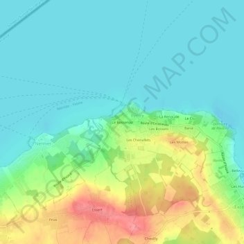 Le Bossenaz地形图、海拔、地势