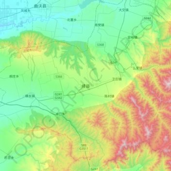 绛县地形图、海拔、地势