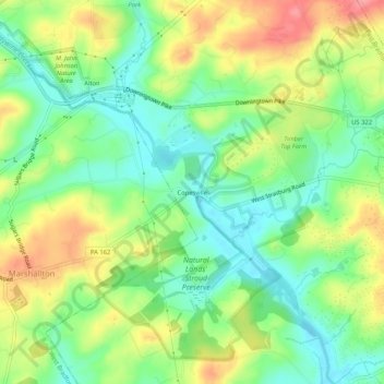 Copesville地形图、海拔、地势