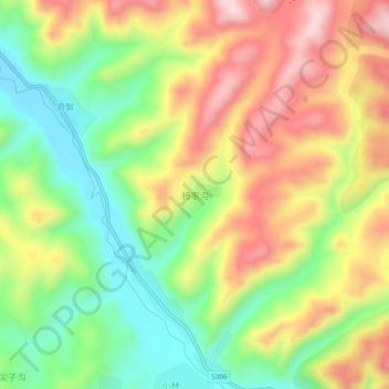 杨家沟地形图、海拔、地势
