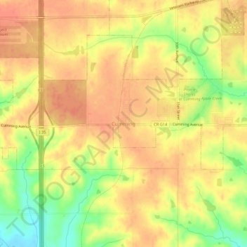 Cumming地形图、海拔、地势