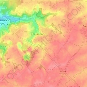 Somville地形图、海拔、地势