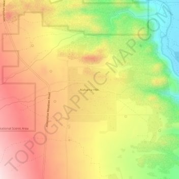 Alabama Hills地形图、海拔、地势