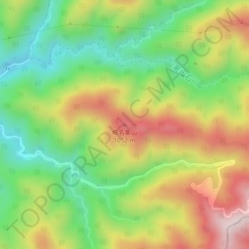 椀名条山地形图、海拔、地势