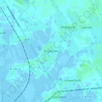 Engerhafe地形图、海拔、地势