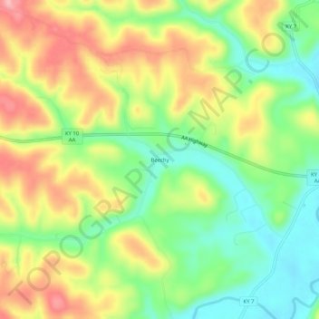 Beechy地形图、海拔、地势