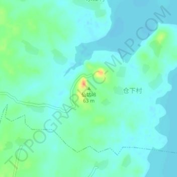 仙姑岭地形图、海拔、地势