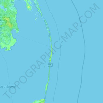Outer Banks地形图、海拔、地势