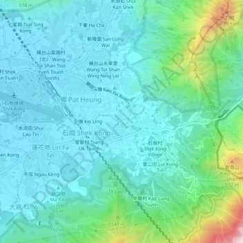 上村地形图、海拔、地势