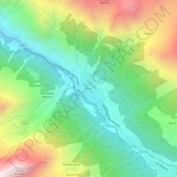 Epinel地形图、海拔、地势